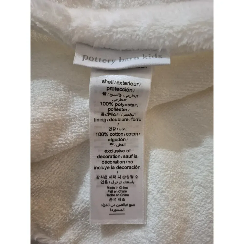 💥 POTTERY BARN KIDS Kitty Fur Nursery Critter Wrap Hooded Towel White Lyla C